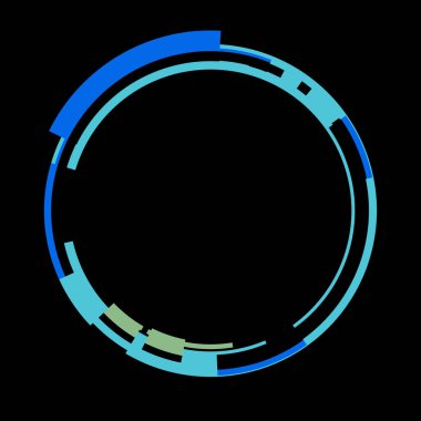 Fütürist dairesel gövde arayüzü elementi. Soyut çember geometrik arkaplan. Dijital teknolojinin grafiksel çizimi.