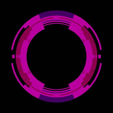 Fütürist dairesel gövde arayüzü elementi. Soyut çember geometrik arkaplan. Dijital teknolojinin grafiksel çizimi.