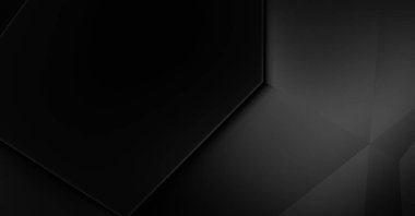 Lüks minimalist tasarım. Fütürist şablon. Karanlık elementleri olan birinci sınıf soyut duvar kâğıdı. Zarif bir zemin. Siyah üç boyutlu geometrik arkaplan. Poster, broşür, sunum için tasarım.