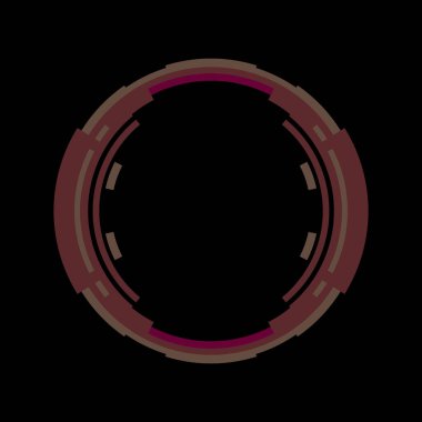 Fütürist dairesel gövde arayüzü elementi. Soyut çember geometrik arkaplan. Dijital teknolojinin grafiksel çizimi.