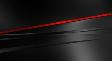 Metin için kopyalama alanı olan soyut siyah paneller. Üç boyutlu illüstrasyon. Renkli ışık özellikli koyu renk tasarım şablonu. Zarif geometrik parlak çizgili arka plan. Minimalist geometrik kapak grafiği.