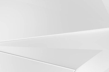 Beyaz 3d geometrik arka plan. Fütürist şablon. Karanlık elementleri olan birinci sınıf soyut duvar kâğıdı. Zarif bir zemin. Lüks minimalist tasarım. Poster, broşür, sunum için tasarım.