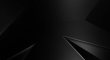 Lüks minimalist tasarım. Fütürist şablon. Karanlık elementleri olan birinci sınıf soyut duvar kâğıdı. Zarif bir zemin. Siyah üç boyutlu geometrik arkaplan. Poster, broşür, sunum için tasarım.