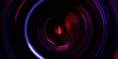 Fotoğraf makinesi konsepti. Soyut arkaplan. Dönen ışık ışınları. Hareketli kavramsal duvar kağıdı. Grafik dijital illüstrasyon. Parlayan neon ışıkları. Parlak sunum tasarım şablonu.