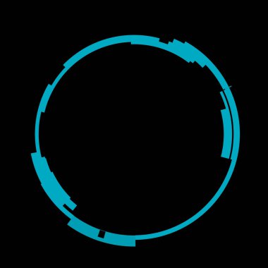 Fütürist dairesel gövde arayüzü elementi. Soyut çember geometrik arkaplan. Dijital teknolojinin grafiksel çizimi.