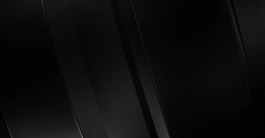 Siyah kıvrımlı yüzey. 3 boyutlu illüstrasyon. Soyut fütüristik geçmiş. Minimalist geometrik kapak tasarımı. Çarpık siyah çizgiler. Lüks dokuma duvar kağıdı. Zarif arkaplan.