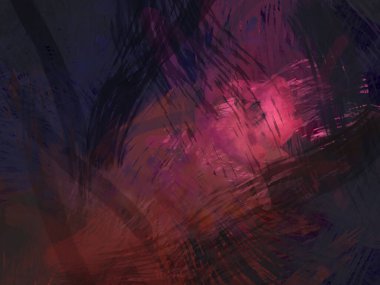 Soyut arkaplanda pürüzlü fırça darbeleri. Fırça boyası. Renkli boya darbeleri. Eşsiz duvar sanatı. Tuvaldeki modern sanat. Renkli çağdaş sanat eserleri.