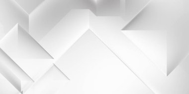 Beyaz 3d geometrik arka plan. Karanlık elementleri olan birinci sınıf soyut duvar kâğıdı. Poster, broşür, sunum ve web sitesi için özel tasarım. Moda lüks minimalist tasarım. Geometrik şablon. 