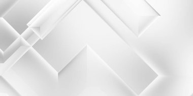 Beyaz 3d geometrik arka plan. Karanlık elementleri olan birinci sınıf soyut duvar kâğıdı. Poster, broşür, sunum ve web sitesi için özel tasarım. Moda lüks minimalist tasarım. Geometrik şablon. 