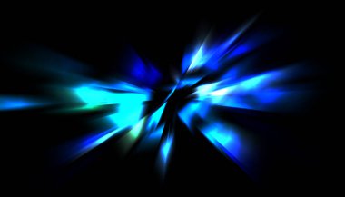 Parlayan ışıkları hareket ettirmenin havalı arka planı. Tasarımınız için canlı renkli bir portal şablonu. Işık ışınları ve hareket halindeki ışıldayan parçacıklar bir solucan deliği şekli oluşturuyor..