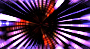 Siyah arkaplanda dönen ışık gösterisi. Lüks çizgiler. Parlak kıvrımlı duvar kağıdı. Uzay tüneli. Dönen ışık çemberi ya da maytap izi. Parlak konsept çizimi.