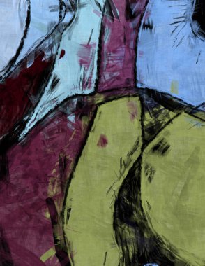 Tuval üzerinde etkileyici fırçalanmış resim. Kaotik resim. Taranmış Boyalı Soyut Arkaplan. Fırça darbesi ile boyanmış. Kaos duvarı sanatı. Sanatsal canlılık ve renkli duvar kağıdı.