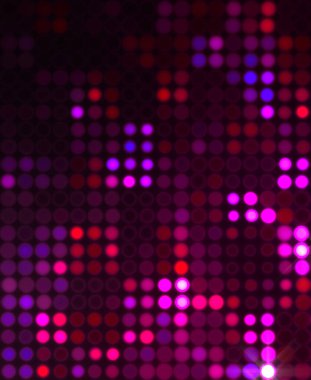 Parlak desenli duvar kağıdı. Sahne ışıkları olan renkli ışıkların ihtişamlı arkaplanı. Parlayan ışıklar siyah arka planda parti izleri. Sahne veya stadyum ışıklarının dijital illüstrasyonu. 