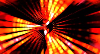 Siyah arkaplanda dönen ışık gösterisi. Lüks çizgiler. Parlak kıvrımlı duvar kağıdı. Uzay tüneli. Dönen ışık çemberi ya da maytap izi. Parlak konsept çizimi.