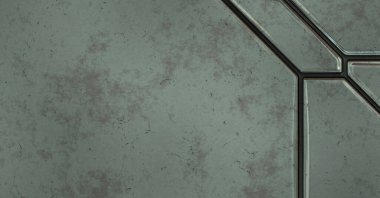 Gelecekçi kavramsal tasarım arka planı. Uzay gemisi desenli duvar kağıdı. Fırçalanmış teknoloji şablonu yüzeyi. Üç boyutlu illüstrasyon. SciFi panelleri duvar.