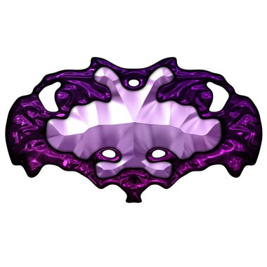 Beyaz arka planda izole bir mücevher. Mücevherli bir fantezi mücevherin 3 boyutlu görüntüsü. Masal elementi. Lüks grafik duvar kağıdı.