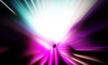 Siyah zemin üzerinde ışık parçacığı izleri. Parlayan parçacıkları ve çizgileri olan ışık patlaması yıldızı. Güzel hareketli soyut ışınlar duvar kağıdı. Renkli Patlama grafiği. Işık ışınlarının patlaması. 