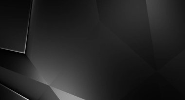 Lüks minimalist tasarım. Fütürist şablon. Karanlık elementleri olan birinci sınıf soyut duvar kâğıdı. Zarif bir zemin. Siyah üç boyutlu geometrik arkaplan. Poster, broşür, sunum için tasarım.