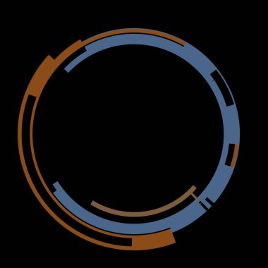 Fütürist dairesel gövde arayüzü elementi. Soyut çember geometrik arkaplan. Dijital teknolojinin grafiksel çizimi.