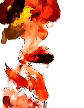 Mürekkep ve fosforlu kalemler yaratıcı çizimler. Beyaz arka planda boyama. El çizimi soyut renk dokuları. Poster, kart, davetiye, pankart, broşür, broşür için tasarım. Boyalı fırça darbeleri