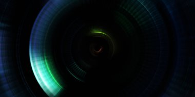 Parlayan neon ışıkları. Parlak sunum tasarım şablonu. Fotoğraf makinesi konsepti. Soyut arkaplan. Dönen ışık ışınları. Hareketli kavramsal duvar kağıdı. Grafik dijital illüstrasyon. 