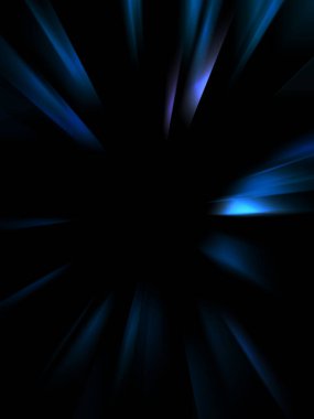 Siyah arkaplanda izole edilmiş dinamik ışık ışınları. Parlayan renkli ışık parçacıklarının grafiksel 2d çizimi.