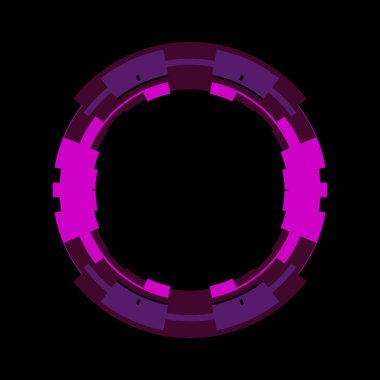 Fütürist dairesel gövde arayüzü elementi. Soyut çember geometrik arkaplan. Dijital teknolojinin grafiksel çizimi.