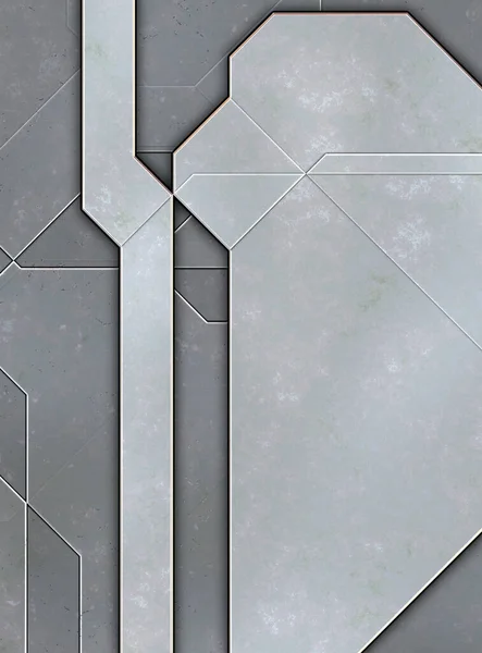 Skiktade Paneler Futuristiska Abstrakta Tapeter Geometrisk Teknisk Reflekterande Bakgrund Metallisk — Stockfoto