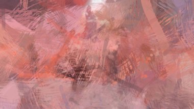 Soyut arkaplanda pürüzlü fırça darbeleri. Fırça boyası. Renkli boya darbeleri. Eşsiz duvar sanatı. Tuvaldeki modern sanat. Renkli çağdaş sanat eserleri.