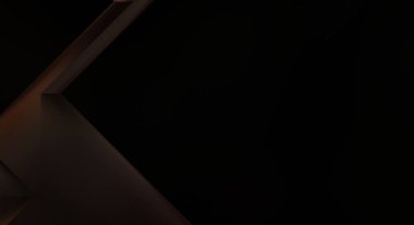 Geometrik dinamik şekiller. Gölgeli teknoloji dijital şablonu ve gradyan arka planda ışıklar. Modern basit geometrik renk gradyanı soyut arkaplan. 3B illüstrasyon. 