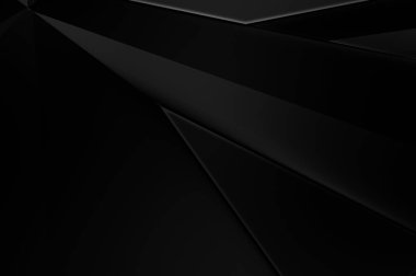 Lüks minimalist tasarım. Fütürist şablon. Karanlık elementleri olan birinci sınıf soyut duvar kâğıdı. Zarif bir zemin. Siyah üç boyutlu geometrik arkaplan. Poster, broşür, sunum için tasarım.