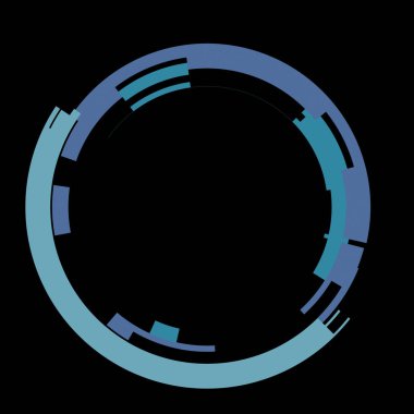 Fütürist dairesel gövde arayüzü elementi. Soyut çember geometrik arkaplan. Dijital teknolojinin grafiksel çizimi.