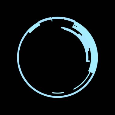 Fütürist dairesel gövde arayüzü elementi. Soyut çember geometrik arkaplan. Dijital teknolojinin grafiksel çizimi.