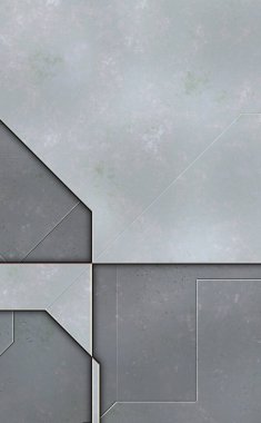 Katmanlı paneller. Fütürist soyut duvar kağıdı. Geometrik teknolojik yansıtıcı arka plan 3D metalik doku. Uzay gemisi desen yüzeyi.