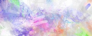 Soyut arkaplanda pürüzlü fırça darbeleri. Fırça boyası. Renkli boya darbeleri. Eşsiz duvar sanatı. Tuvaldeki modern sanat. Renkli çağdaş sanat eserleri.