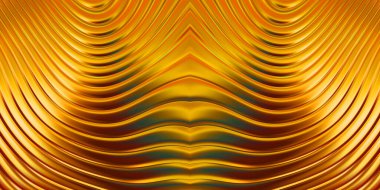 Renkli dalgalı yansıtıcı duvar kağıdının üç boyutlu çizimi. Duvar kağıdı, afiş, arkaplan, kart, kitap kapağı veya web sitesi için grafiksel illüstrasyon. Soyut parlak arkaplan.