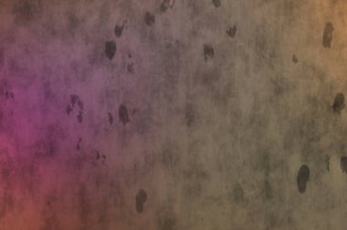 Gotik bir duvarda sıkıntılı ve kirli desenler var. Lekeli renkli hasarlı şablon. Tasarımınız için doku ve elementler. Pis duvar kâğıdı. Grunge arkaplanı.