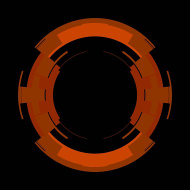 Fütürist dairesel gövde arayüzü elementi. Soyut çember geometrik arkaplan. Dijital teknolojinin grafiksel çizimi.