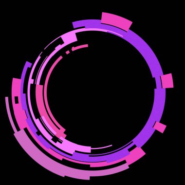Fütürist dairesel gövde arayüzü elementi. Soyut çember geometrik arkaplan. Dijital teknolojinin grafiksel çizimi.