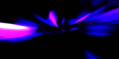 Güzel canlı renklerle enerji patlaması. Siyah arkaplanda izole edilmiş dinamik ışık ışınları. Parlayan renkli ışık parçacıklarının grafiksel 2D çizimi. Parlak tasarım şablonu.