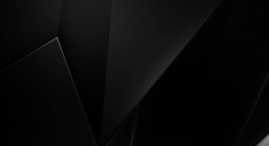 Lüks minimalist tasarım. Fütürist şablon. Karanlık elementleri olan birinci sınıf soyut duvar kâğıdı. Zarif bir zemin. Siyah üç boyutlu geometrik arkaplan. Poster, broşür, sunum için tasarım.