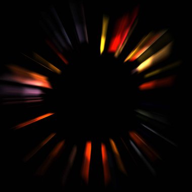 Canlı ve canlı ışık parlamalarının serin arkaplanı. Renkli parlak ışıklar patlama efektiyle görüntülenir. Parlak renkli arkaplan.