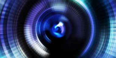 Parlayan neon ışıkları. Parlak sunum tasarım şablonu. Fotoğraf makinesi konsepti. Soyut arkaplan. Dönen ışık ışınları. Hareketli kavramsal duvar kağıdı. Grafik dijital illüstrasyon. 