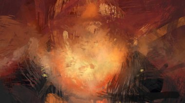 Soyut arkaplanda pürüzlü fırça darbeleri. Fırça boyası. Renkli boya darbeleri. Eşsiz duvar sanatı. Tuvaldeki modern sanat. Renkli çağdaş sanat eserleri.