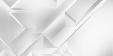 Beyaz 3d geometrik arka plan. Karanlık elementleri olan birinci sınıf soyut duvar kâğıdı. Poster, broşür, sunum ve web sitesi için özel tasarım. Moda lüks minimalist tasarım. Geometrik şablon. 