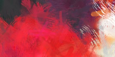 Soyut arkaplanda pürüzlü fırça darbeleri. Fırça boyası. Renkli boya darbeleri. Eşsiz duvar sanatı. Tuvaldeki modern sanat. Renkli çağdaş sanat eserleri.