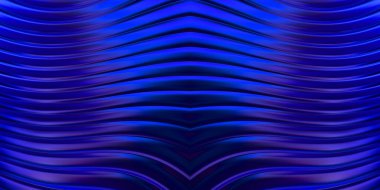 Renkli dalgalı yansıtıcı duvar kağıdının üç boyutlu çizimi. Duvar kağıdı, afiş, arkaplan, kart, kitap kapağı veya web sitesi için grafiksel illüstrasyon. Soyut parlak arkaplan.