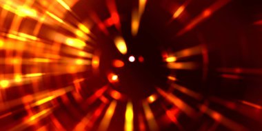 Parlayan ışıkları hareket ettirmenin havalı arka planı. Tasarımınız için canlı renkli bir portal şablonu. Işık ışınları ve hareket halindeki ışıldayan parçacıklar bir solucan deliği şekli oluşturuyor..