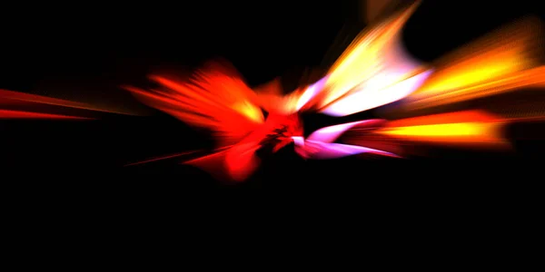 Энергия Лопнула Красивыми Яркими Красками Динамические Лучи Света Изолированы Черном — стоковое фото