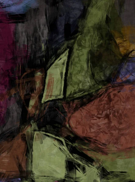 Wyraźny Szczotkowany Obraz Płótnie Chaotyczny Obraz Szczotkowane Malowane Abstrakcyjne Tło — Zdjęcie stockowe